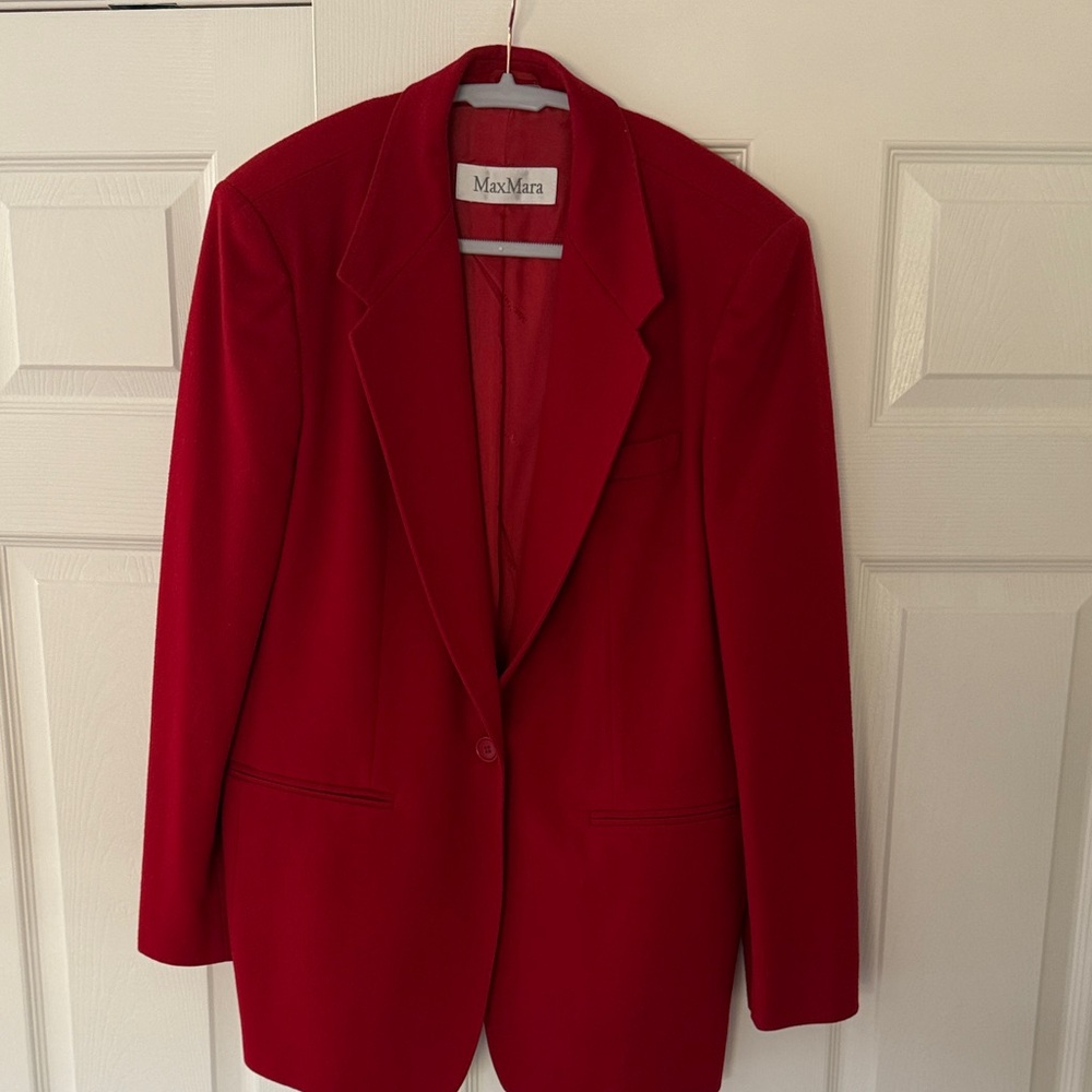 100% Wool Oversized MaxMara Vintage Red Women's Blazer